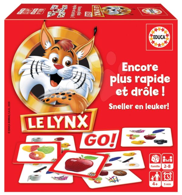 Společenská hra Lynx Rychlý jako rys Educa 60 obrázků pro nejmenší francouzsky od 4 let
