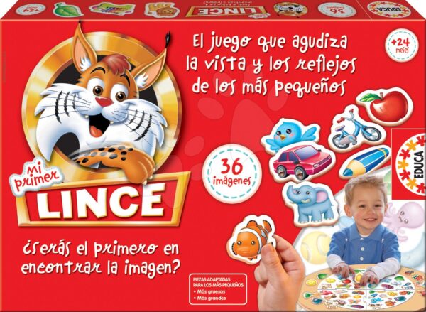 Společenská hra pro nejmenší Lince Mi Primer Educa 36 obrázků ve španělštině od 24 měsíců