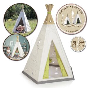 Stan přírodní Indoor&Outdoor Teepee Evolutive Smoby výškově nastavitelný 159–184 cm s textilním závěsem UV filtr od 2–8 let