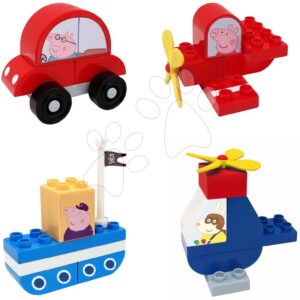 Stavebnice Peppa Pig Vehicles Set PlayBig Bloxx BIG souprava 4 dopravních prostředků 24 dílů od 1