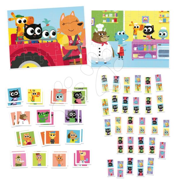 Superpack 4v1 Milo Educa domino pexeso a puzzle s 25 a 50 dílky