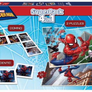 Superpack 4v1 Spider-man Educa domino pexeso a 2 puzzle s 25 dílky