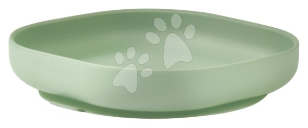 Talíř pro miminka Silicone Suction Plate Beaba Sage Green ze silikonu zelený od 4 měsíců