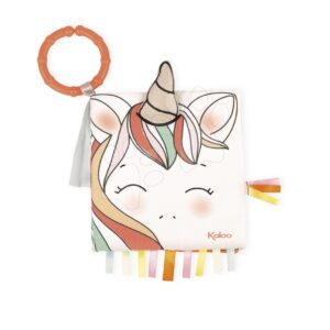 Textilní knížka jednorožec The happy Unicorn Activity Book Kaloo s kroužkem pro nejmenší od 0 měsíců