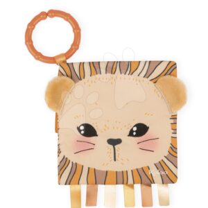 Textilní knížka lev The Curious Lion Activity Book Kaloo s kroužkem pro nejmenší od 0 měsíců