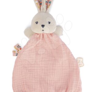 Textilní zajíček na mazlení Coquelicot Rabbit Poppy Doudou K'doux Kaloo růžový 20 cm z jemného materiálu od 0 měsíců