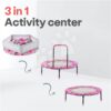 Trampolína Activity Center 3-in-1 Pink smarTrike skládací kulatá s obvodem 92 cm s rukojetí bazénem a 100 ks míčků od 10 měsíců - Image 3