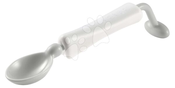 Tréninkové lžičky pro děti 360° Training Spoon Beaba Light Mist 16 cm ve výstavním stojanu šedé od 8 měsíců