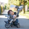 Tříkolka a kočárek v jednom s brzdou Baby Driver Plus Grey Smoby s EVA koly a intuitivním ovládáním šedá od 10 měsíců - Image 2
