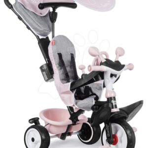 Tříkolka a kočárek v jednom s brzdou Baby Driver Plus Pink Smoby s EVA koly a intuitivním ovládáním růžová od 10 měsíců
