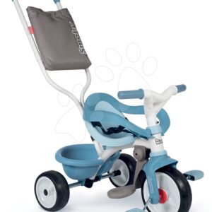 Tříkolka s opěrkou Be Move Comfort Tricycle Blue Smoby s EVA koly a vodicí tyč s taškou modrá od 10 měsíců