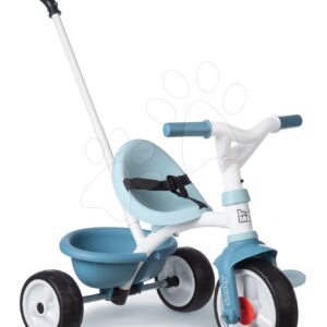 Tříkolka s volnoběhem Be Move Tricycle Blue Smoby s vodicí tyčí a EVA koly modrá od 15 měsíců
