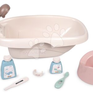 Vanička s nočníkem Bath Set Natur D'Amour Baby Nurse Smoby s kosmetikou a 8 doplňků pro 42 cm panenku