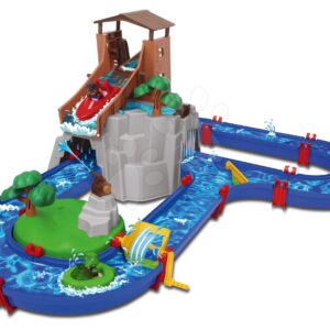 Vodní dráha Adventure Land AquaPlay dobrodružství pod vodopádem a 2 figurky v horské věži s vodním dělem