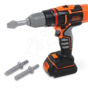 Vrtačka elektronická Black&Decker Electrical Drill Smoby se světlem a 2 nástavci