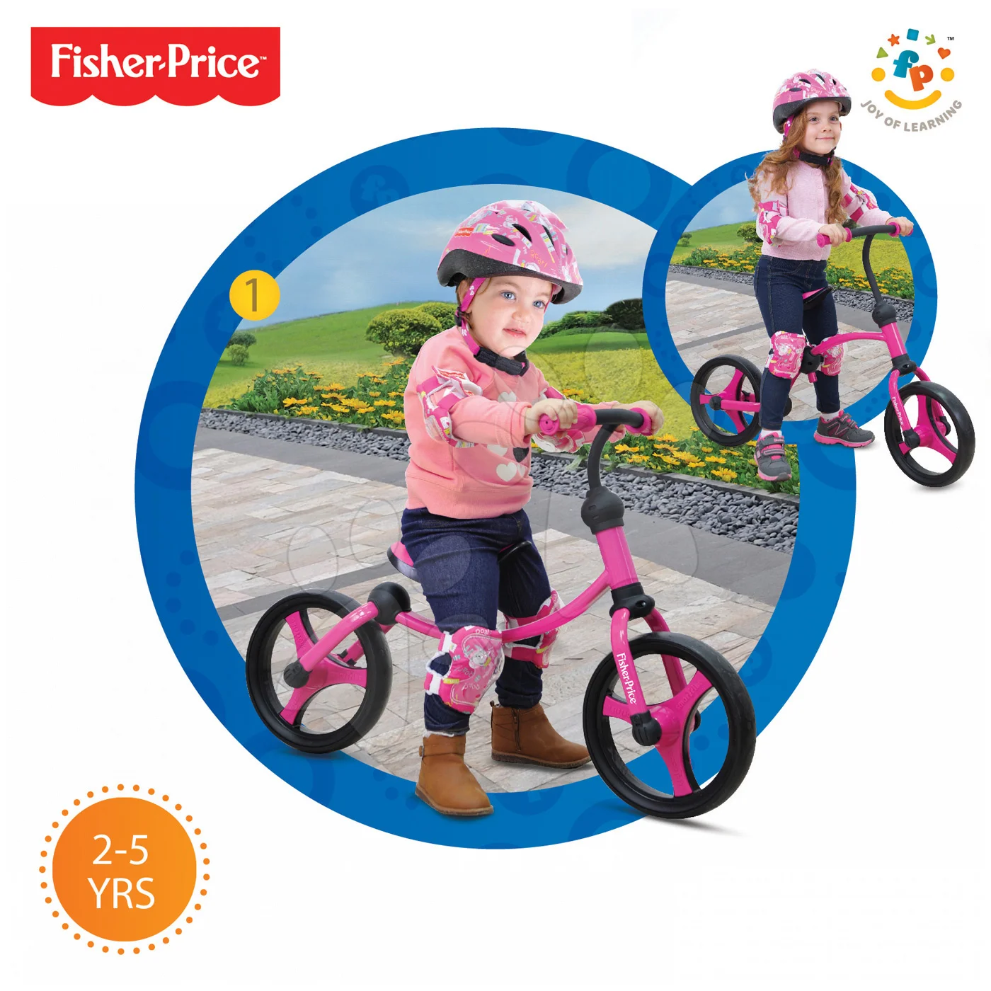 smarTrike dětské odrážedlo Fisher-Price Running Bike 2v1 1050233 růžovo-černé - Obrázek 3