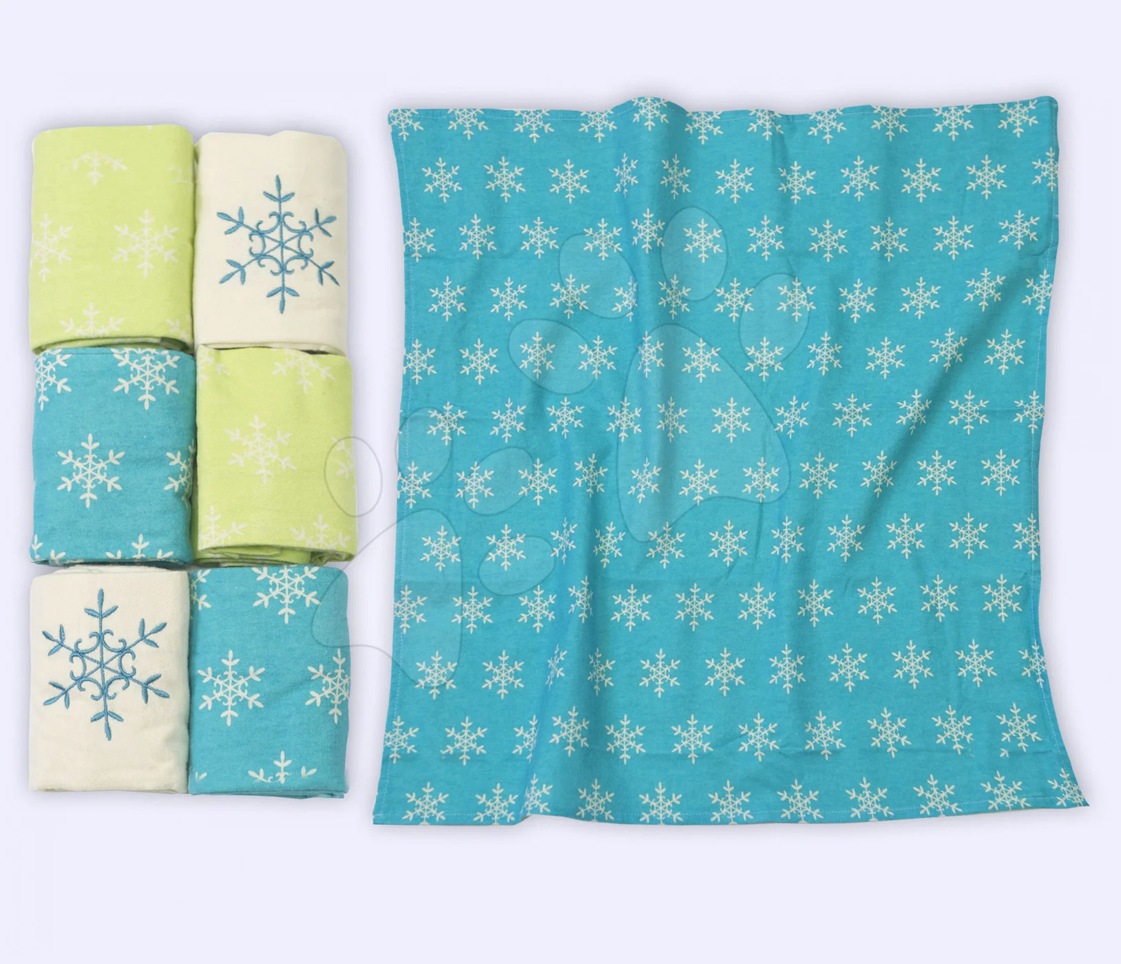 toTs-smarTrike flanelové pleny vločky 6 kusů 150101 zeleno-modré - Obrázek 2