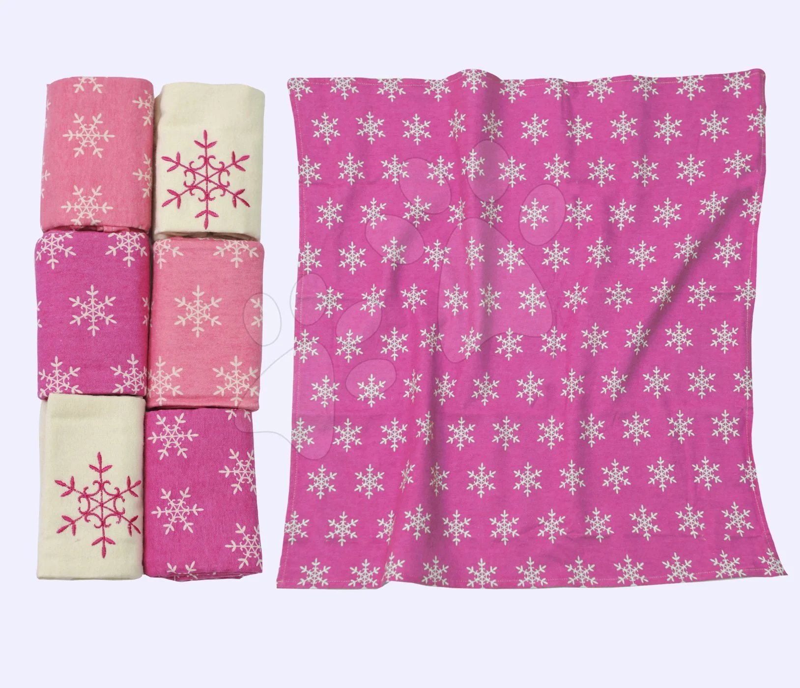 toTs-smarTrike flanelové pleny vločky 6 kusů 150102 růžové - Obrázek 2