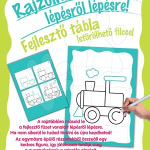Dohány naučná hra tabule Kresli a smaž tyrkysový vlak – Učíme se kreslit pomocí obrázků 509-4