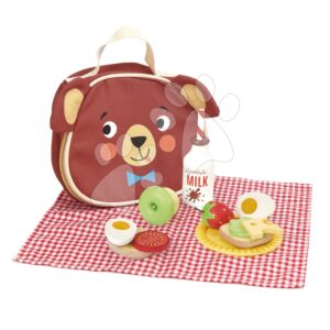 Dřevěná sada na výlet Little Bear's Picnic Tender Leaf Toys s taškou a potravinami