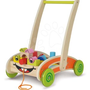Dřevěné chodítko Activity Walker Eichhorn vozík s 35 malovanými kostkami od 12 měsíců