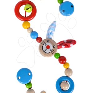Dřevěný řetízek Rabbit Pram Chain Baby Eichhorn 54 cm na kočárek se zajíčkem od 0 měsíců