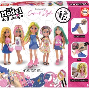 Kreativní tvoření Design Your Doll Casual Style Educa vyrob si vlastní městské panenky 5 modelů od 6 let