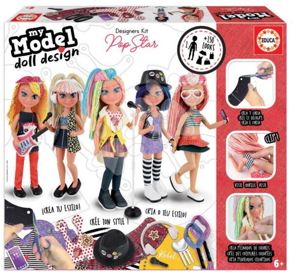 Kreativní tvoření Design Your Doll Pop Star Educa vyrob si vlastní popstar panenky 5 modelů od 6 let