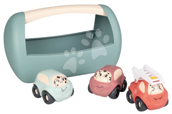 Kufřík na nářadí s autíčky Vehicles Little Smoby tři zvířátka dopravní prostředky od 12 měsíců