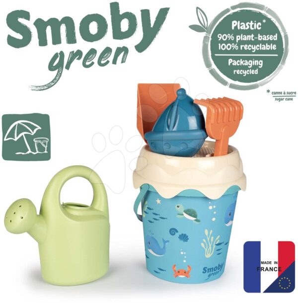 Kyblíček set z cukrové třtiny Ocean Bio Sugar Cane Bucket Smoby 6 dílů z kolekce Smoby Green 100% recyklovatelný od 18 měsíců