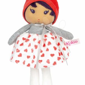 Panenka pro miminka Jade K Doll Tendresse Kaloo 18 cm v srdíčkových šatech z jemného textilu od 0 měsíců