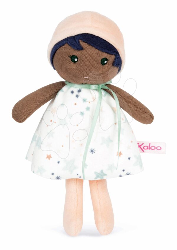 Panenka pro miminka Manon K Doll Tendresse Kaloo 18 cm v hvězdičkových šatech z jemného textilu od 0 měsíců