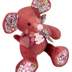 Plyšová myška Mouse Terracotta Copain Calin Histoire d’Ours červená 25 cm v dárkovém balení od 0 měsíců