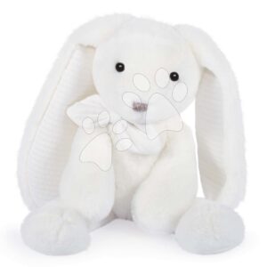 Plyšový zajíček Bunny White Les Preppy Chics Histoire d’ Ours bílý 40 cm v dárkovém balení od 0 měsíců