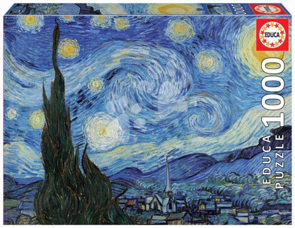 Puzzle The Starry Night Vincent Van Gogh Educa 1000 dílků a Fix lepidlo