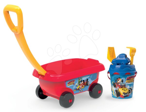 Smoby dětský vozík na tahání Mickey s kbelík setem 867003