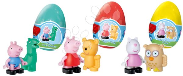Stavebnice Peppa Pig Funny Eggs XL PlayBig Bloxx BIG ve vajíčku s figurkami – sada 3 druhů od 1