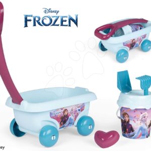 Vozík k tahání Frozen Garnished Beach Cart Smoby s kyblík setem od 18 měsíců