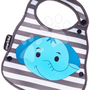 Bryndák pro děti a držák na láhev Slon Baby Bib & Bottle Holder toTs-smarTrike modrý od 0 měsíců