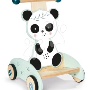 Dřevěné chodítko Panda Activity Walker Eichhorn s gumovými kolečky a úložným prostorem od 12 měsíců