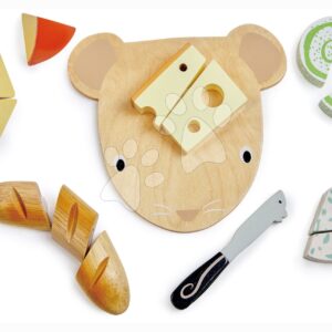 Dřevěné prkýnko se sýrem Cheese Chopping Board Tender Leaf Toys s nožem na krájení od 24 měsíců
