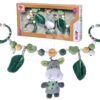 Dřevěný řetízek Baby HIPP Pramchain Eichhorn na kočárek s plyšovým oslíkem a zvonky od 0 měsíců - Image 2