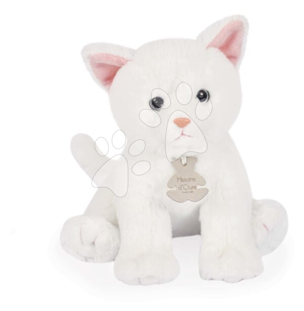 Plyšová kočička Baby Cat White Histoire d’ Ours bílá 18 cm v dárkovém balení od 0 měsíců