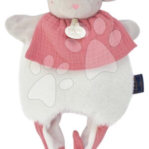Plyšová myška na loutkové divadlo Doudou Amusette 3v1 Doudou et Compagnie růžová 30 cm od 0 měsíců
