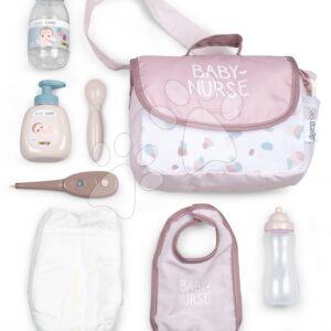 Přebalovací taška s plenkou Changing Bag Natur D'Amour Baby Nurse Smoby s 8 doplňky pro 42 cm panenku