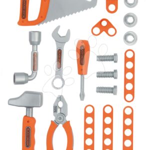 Sada 6 druhů pracovních nástrojů Tools Set Black&Decker Smoby s montážními díly