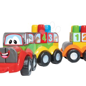 Traktor s přívěsem 123-ABC Dohány s didaktickými kostkami od 12 měsíců