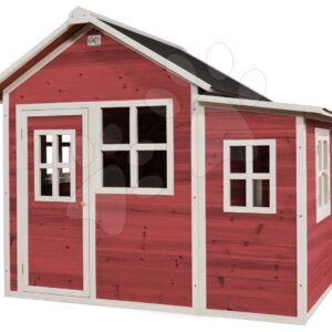 Domeček cedrový Loft 150 Red Exit Toys velký s voděodolnou střechou červený
