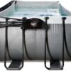 Bazén s krytem pískovou filtrací a tepelným čerpadlem Black Leather pool Exit Toys ocelová konstrukce 400*200*100 cm černý od 6 let - Image 3