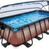 pískovou filtrací a tepelným čerpadlem Wood pool Exit Toys ocelová konstrukce 400*200*100 cm hnědý od 6 let